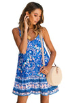 Sky Blue Floral Slip-on Dress