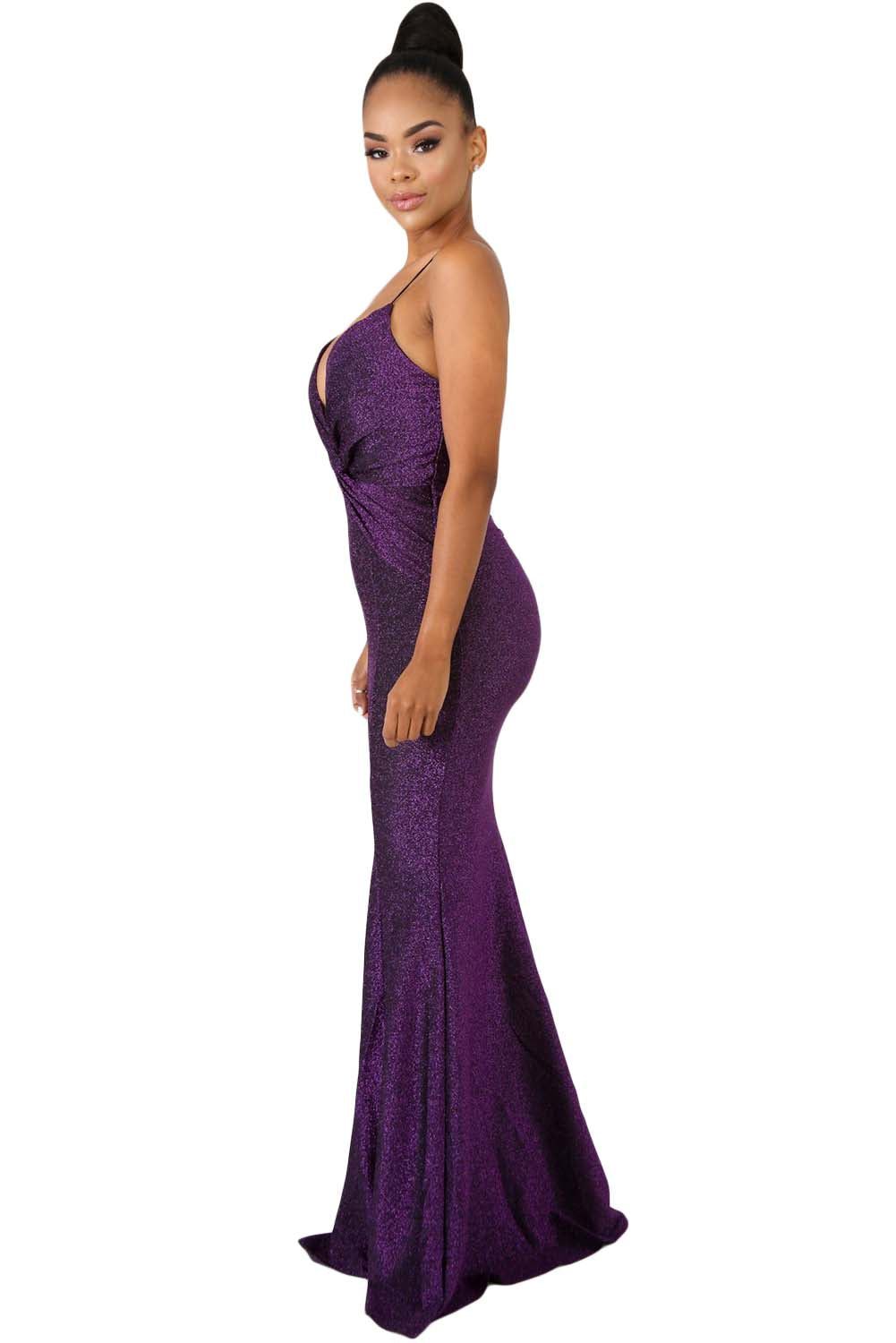 Purple Shine Twist Maxi Dress