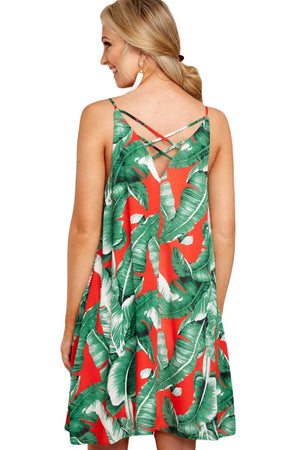 Fingers Crossed Dress In Green Palms