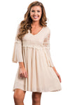 Nude Dreamy Lace Top Elegant Swing Dress