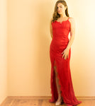 Red Yum Lacy Lace Bridal Wedding Party Gown