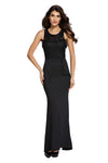 Lace Embellished Sleeveless Maxi Evening Dress