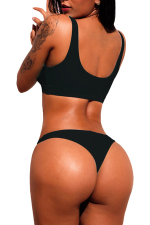Black Sporty Fashion Bikini Bathing Suit