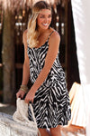 Black Trendy Print Summer Dress