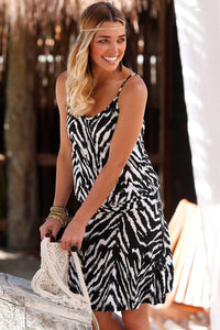 Black Trendy Print Summer Dress