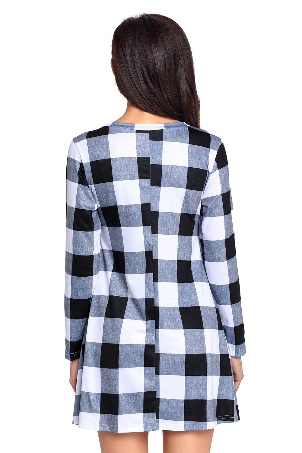 Black White Plaid Mini Dress
