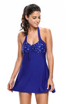 White Starlet Navy One-piece Swimdress
