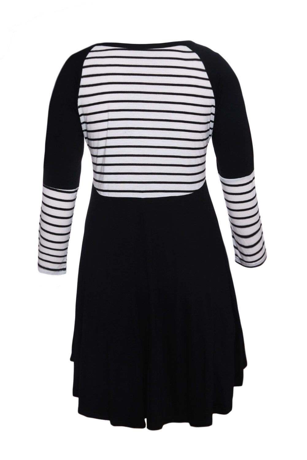 Black Chic Blocked Stripe Jersey Dress