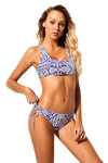 Exotic Print Racerback Bikini and Hipster Swimsuit