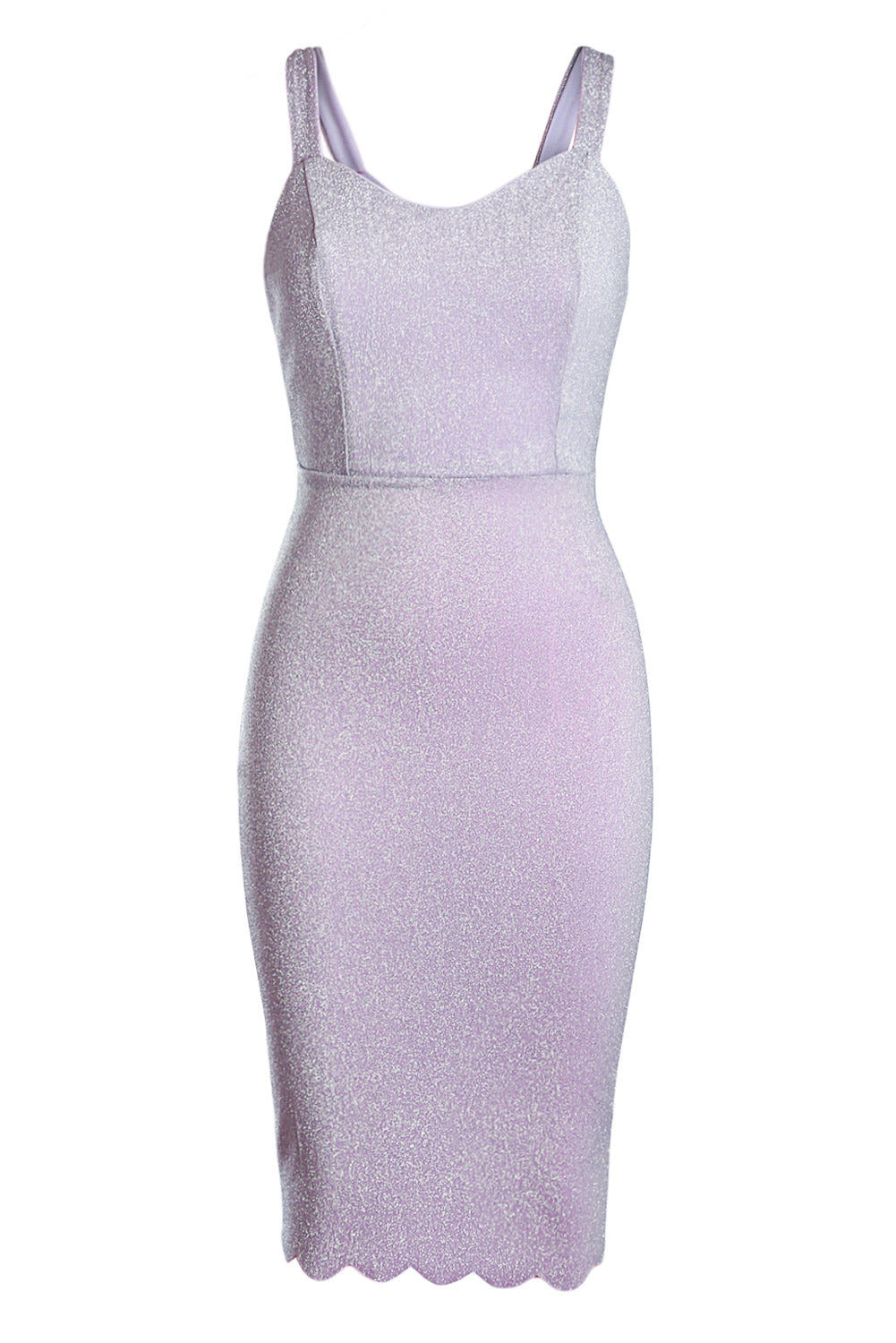 Violet Sleeveless Glitter Midi Dress