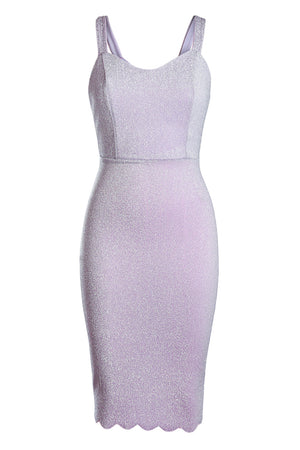 Violet Sleeveless Glitter Midi Dress