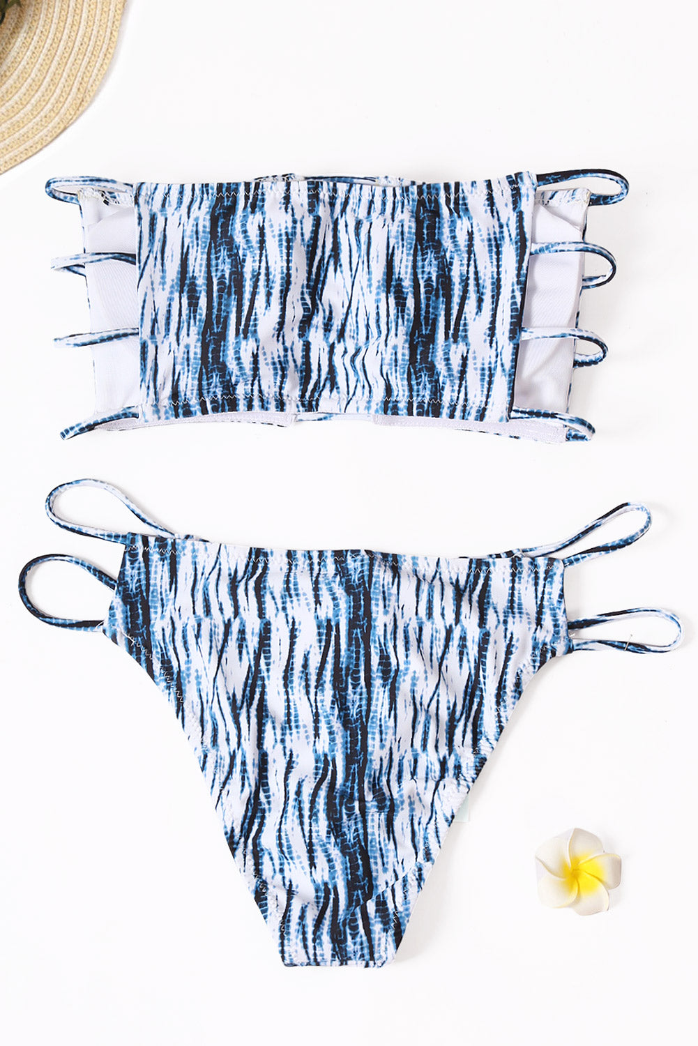 Strappy Cut out Tie Dye Two-piece Bikini Swimwear