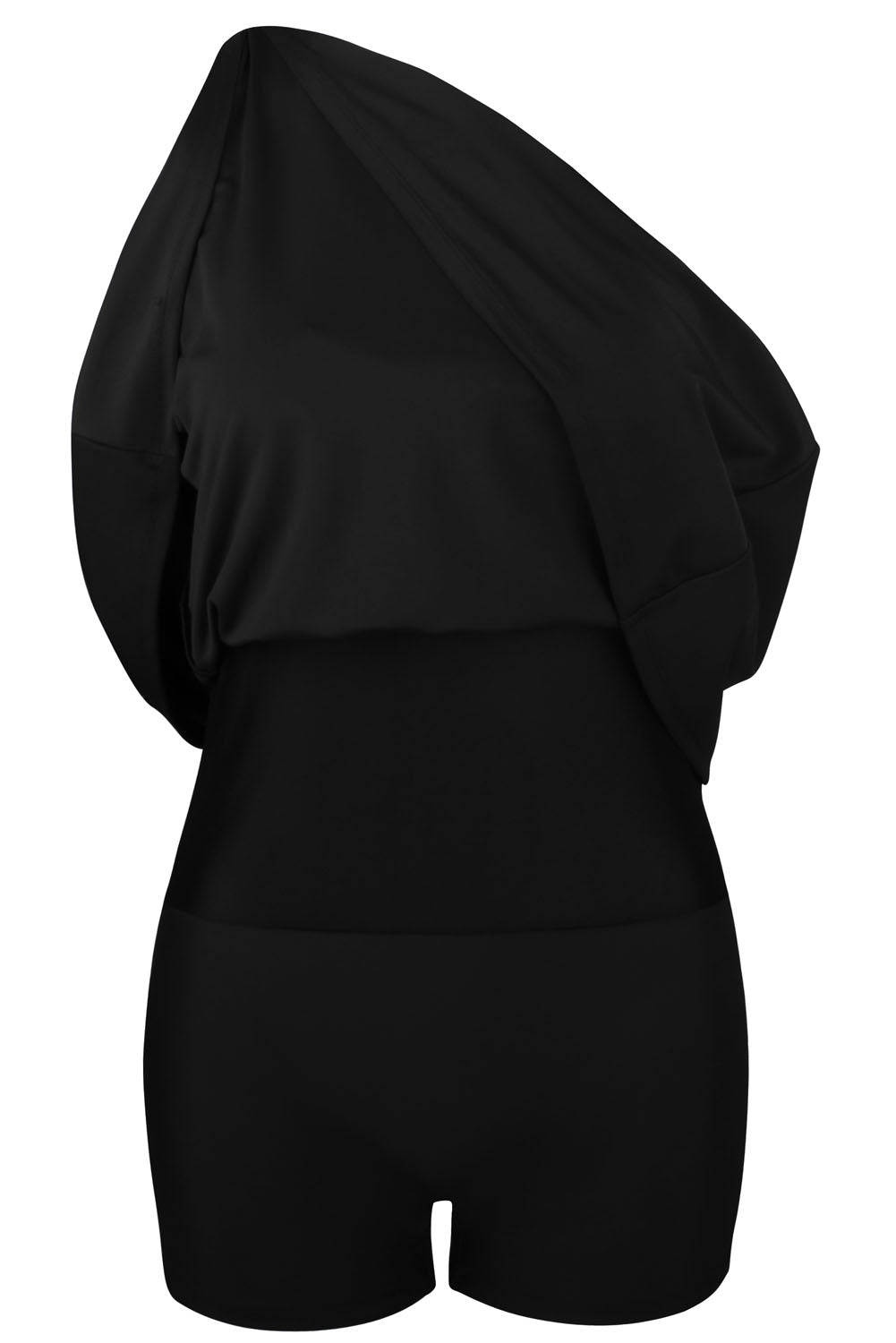 Red White Stripes Black One-piece Swimdress