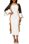 Side Slit Flare Sleeve Tie Back Dress