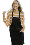 Black Buttoned Jeans Overall Dress