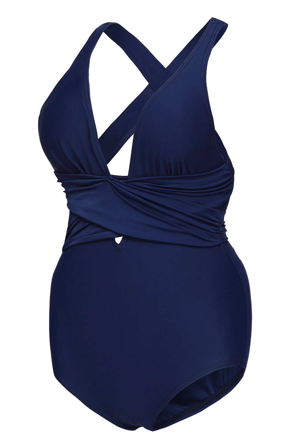 Navy Blue Self Tie One Piece Swimsuit