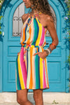 Multicolor Striped Tank Tunic Dress