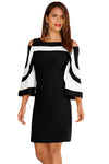 Black White Colorblock Dress