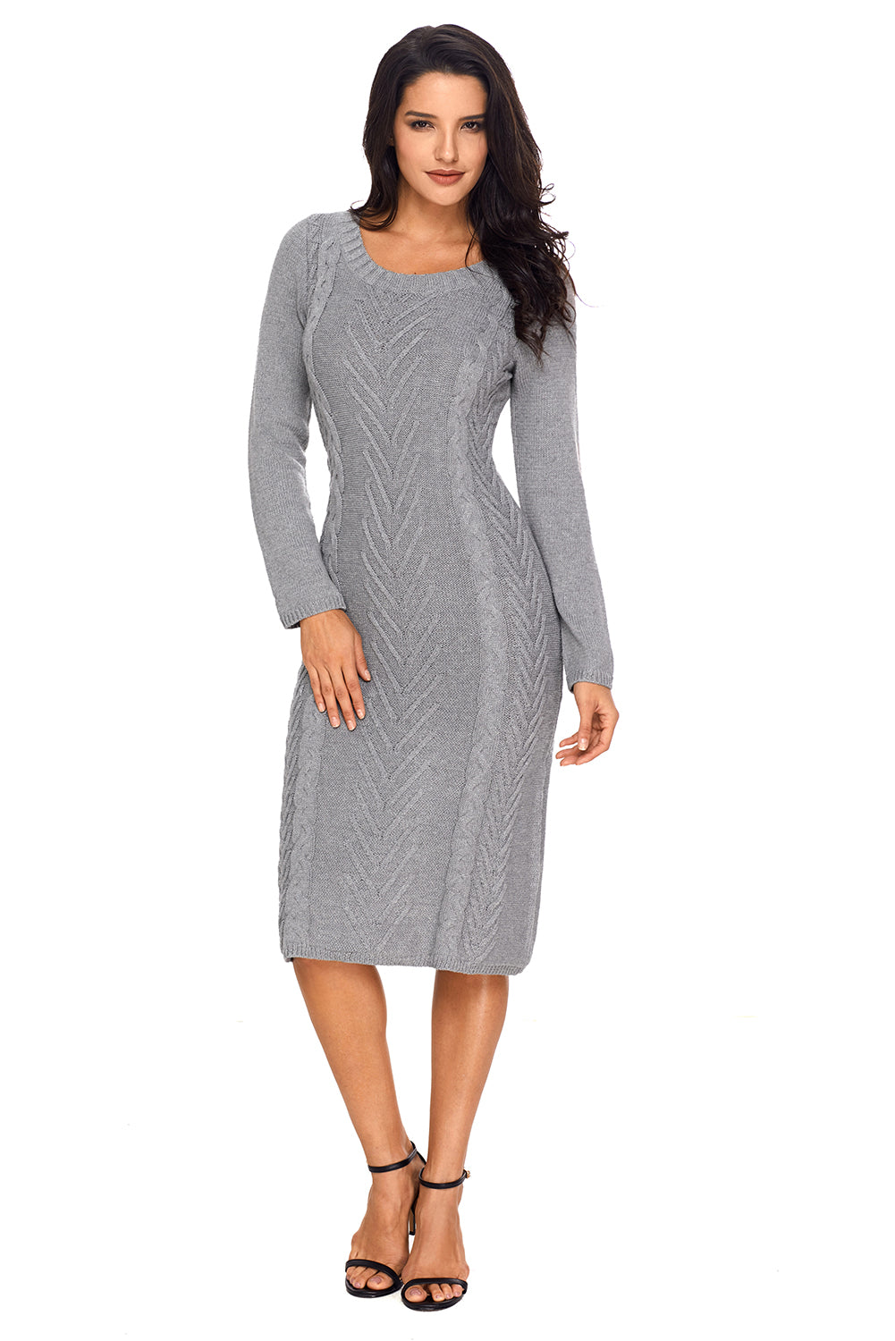 Gray Women’s Hand Knitted Sweater Dress