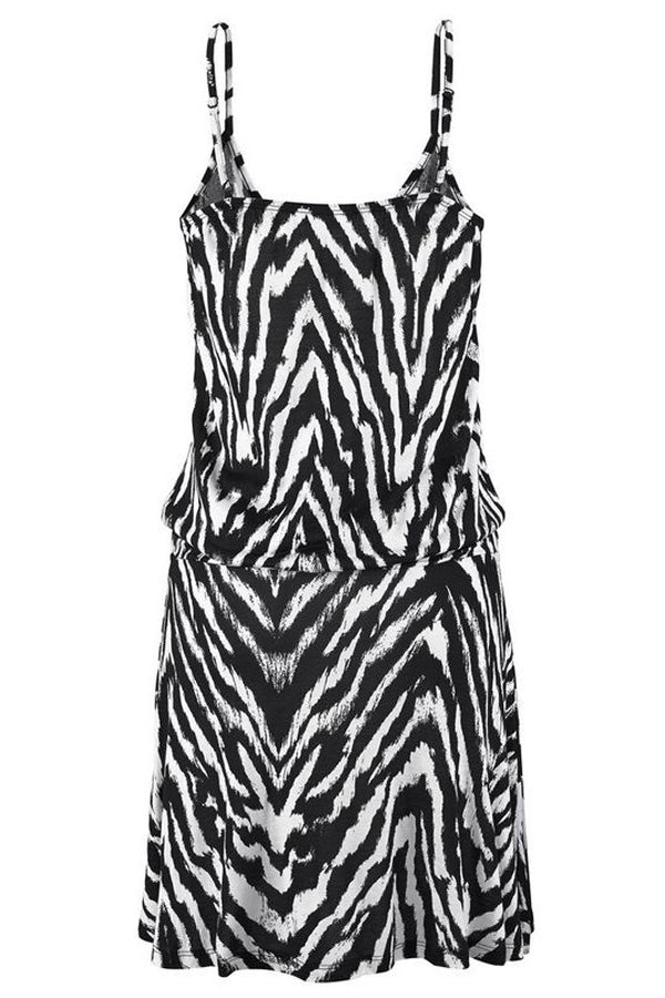 Black Trendy Print Summer Dress