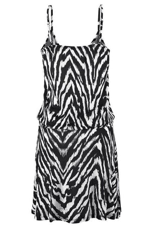 Black Trendy Print Summer Dress