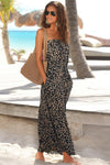 Black Bohemian Bandeau Floral Print Maxi Dress