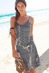 Gray Trendy Print Summer Dress