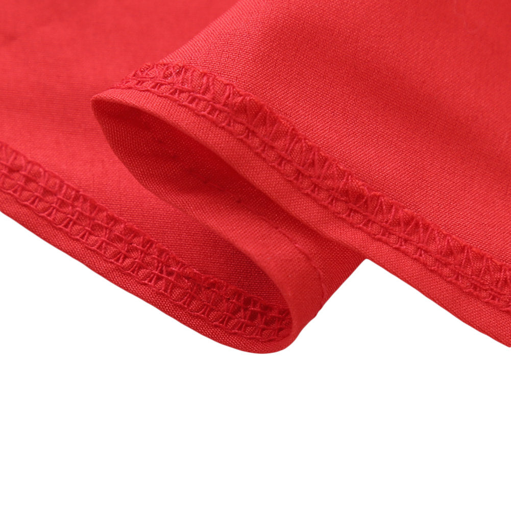 Red V Neck A-line Sundress