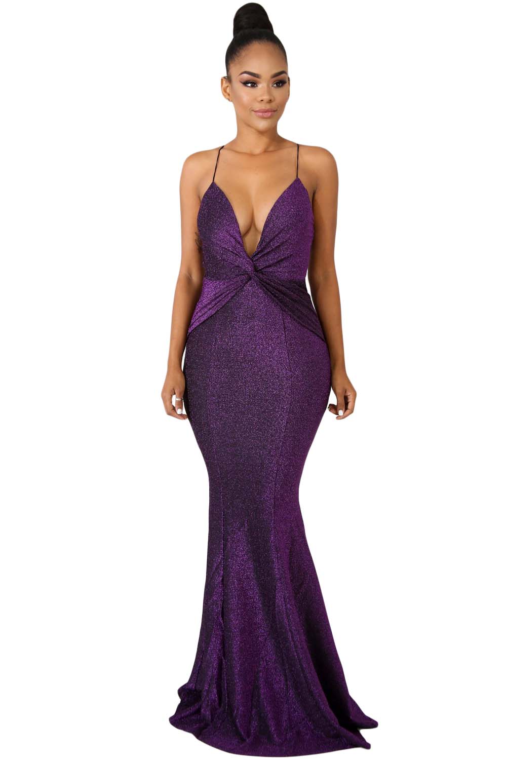 Purple Shine Twist Maxi Dress