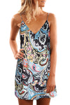 Black Summer Casual Sleeveless Floral Printed Sundress