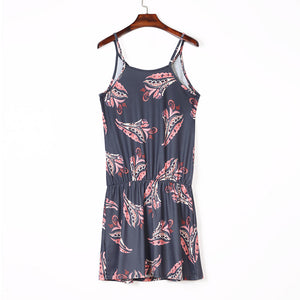Blue Paisley Print Casual Dress