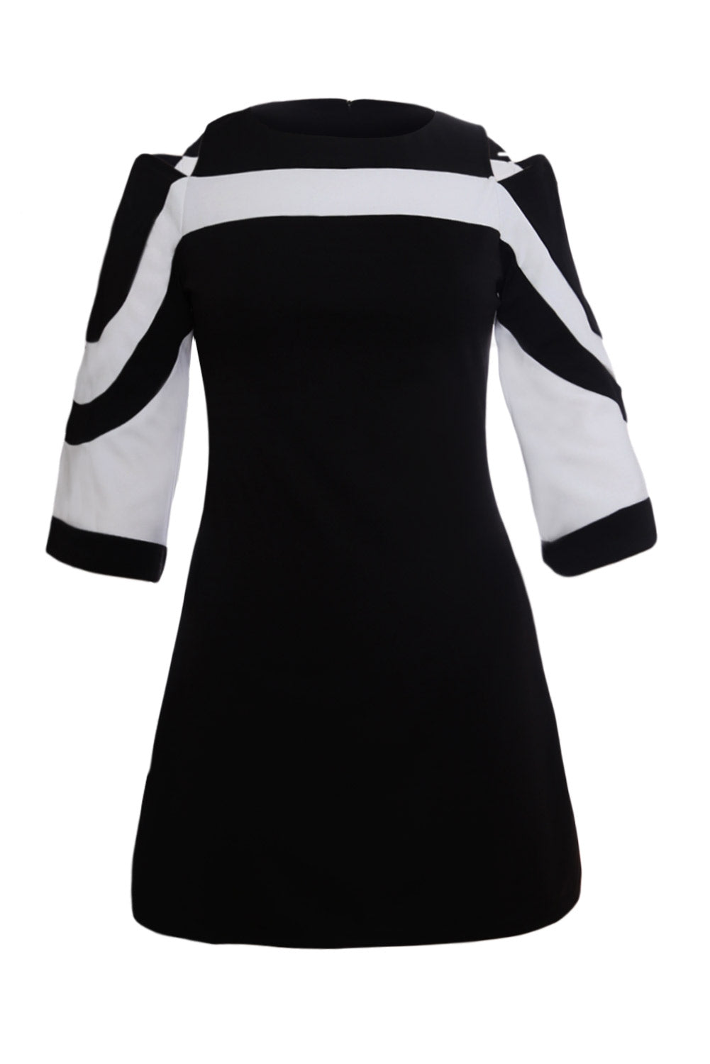 Black White Colorblock Dress