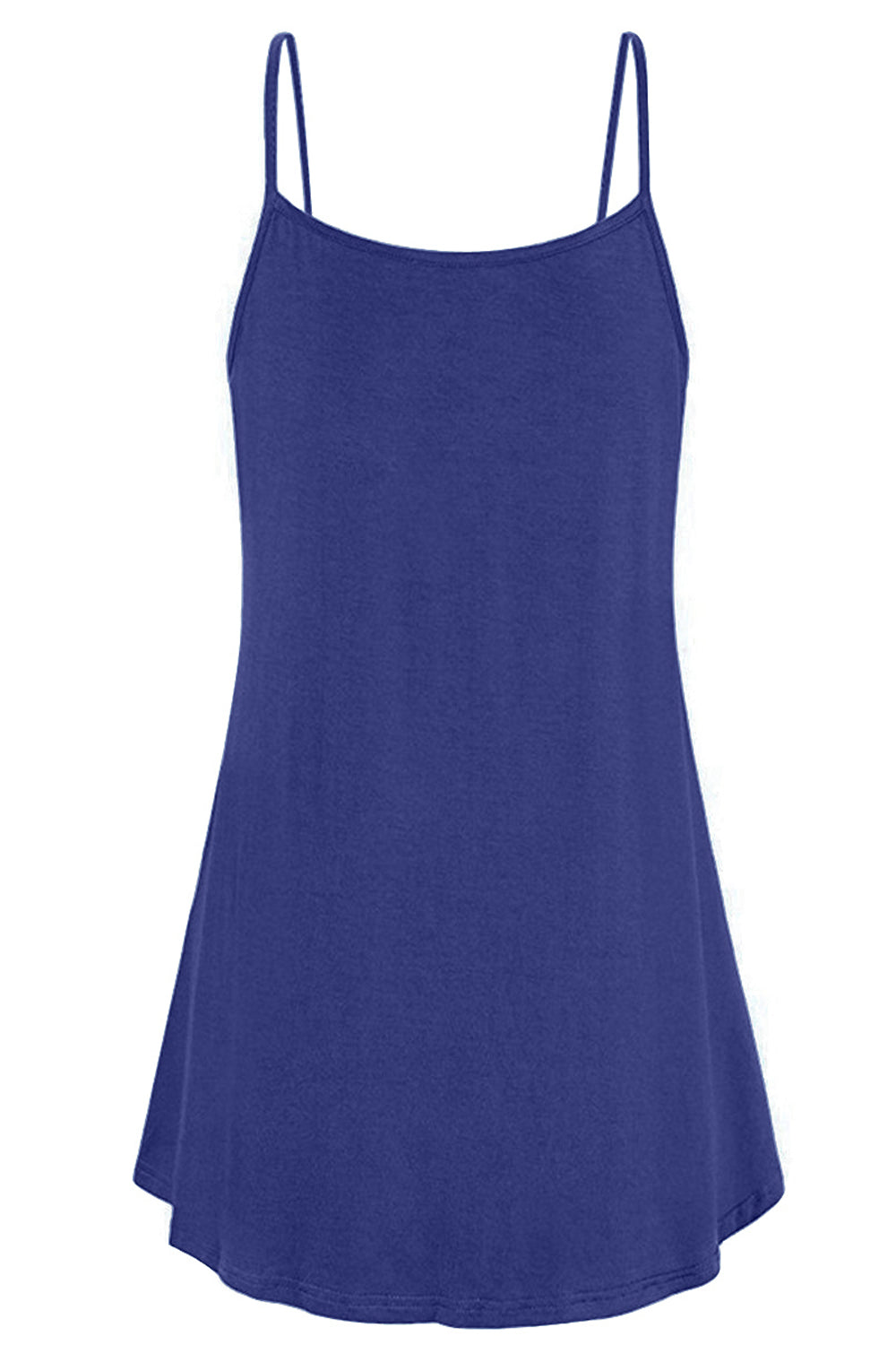 Blue Spaghetti Strap Buttoned Shift Dress