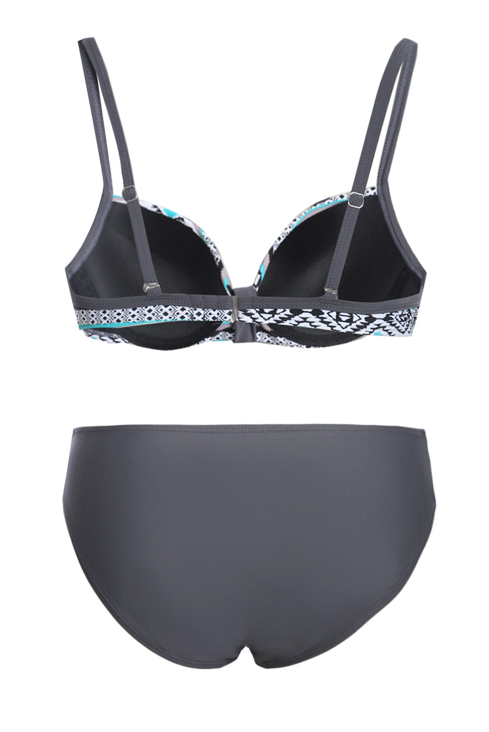 Green Retro Print Bikini Swimsuit