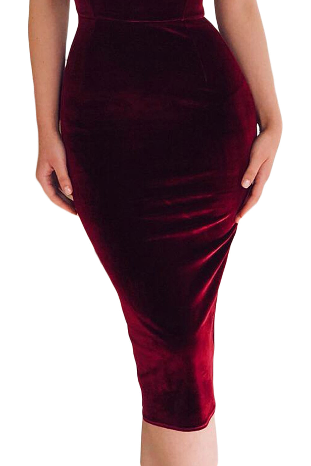 Wine Red Off Shoulder Ruched Velvet Party Dress