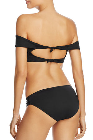 Black Socialite Off Shoulder Bikini 2pcs Bathing Suit