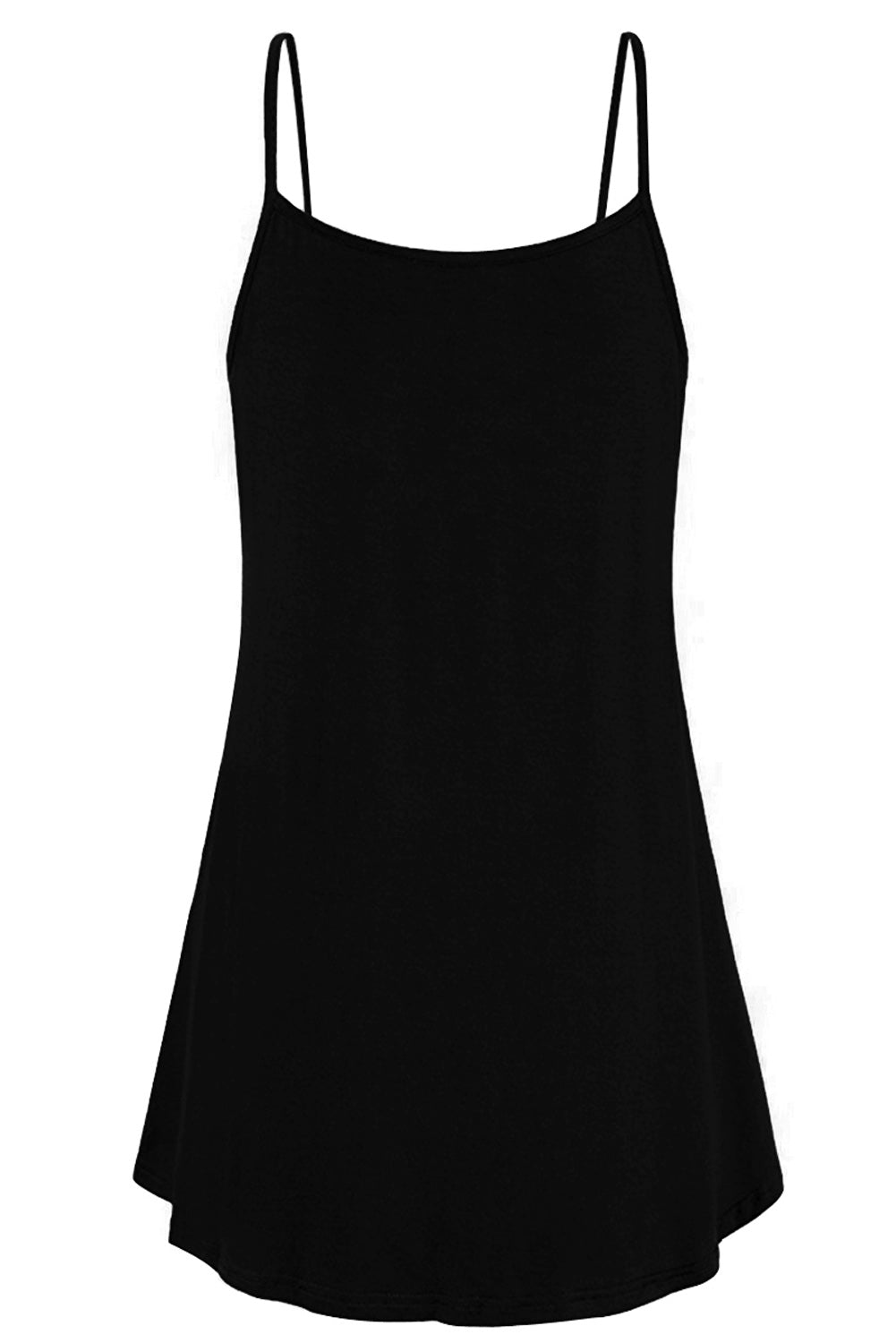 Black Spaghetti Strap Buttoned Shift Dress