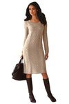 Khaki Women’s Hand Knitted Sweater Dress