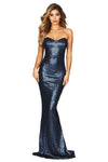 Spellbound Strapless Gown Blue