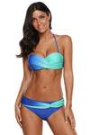 Blue Green Tie Dye Bikini Swimwear