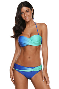 Blue Green Tie Dye Bikini Swimwear