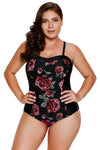 Blooming Rose Print Hourglass One Piece Swimsuit