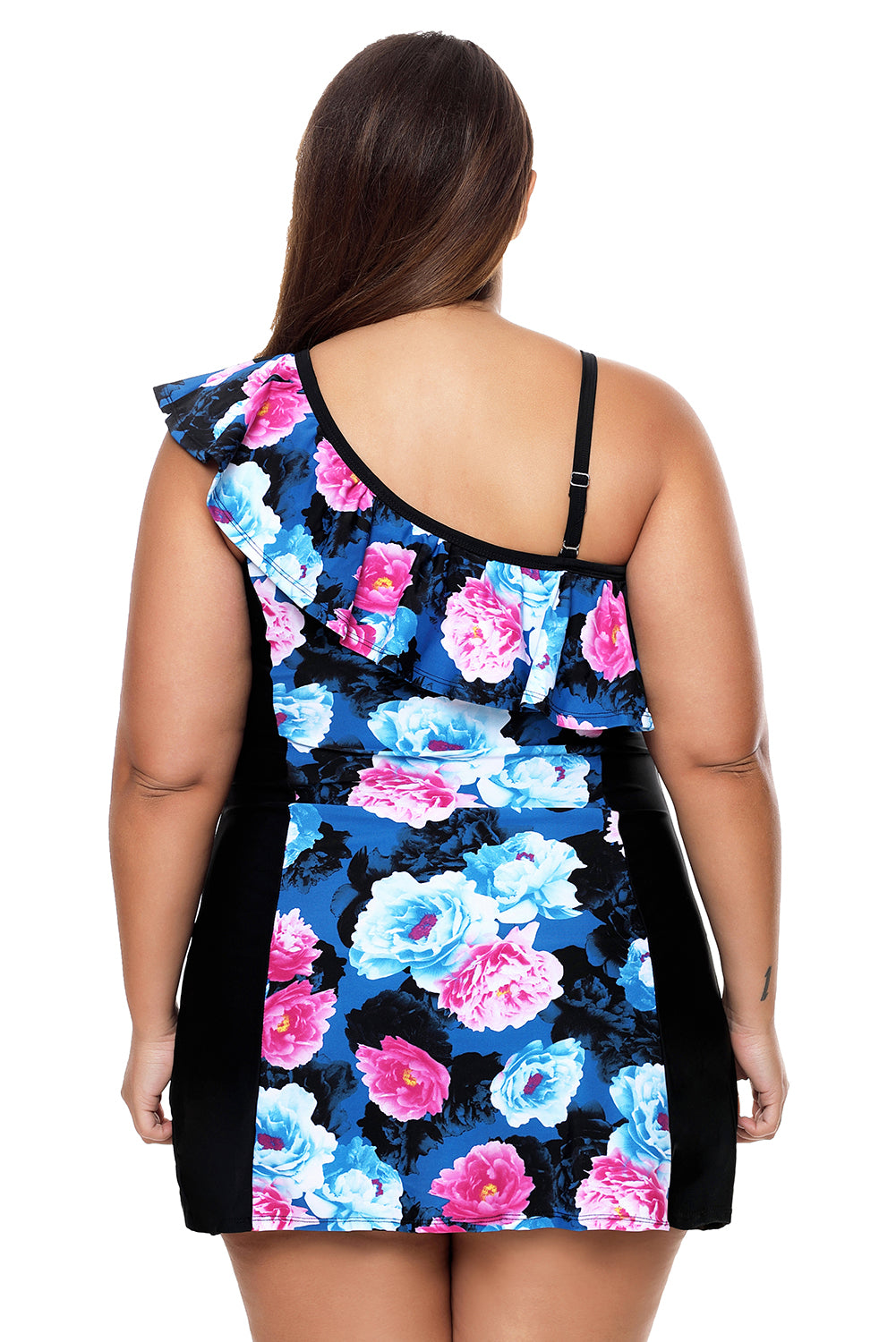 Chic Floral Print 1pc Swim Dress with Shorts