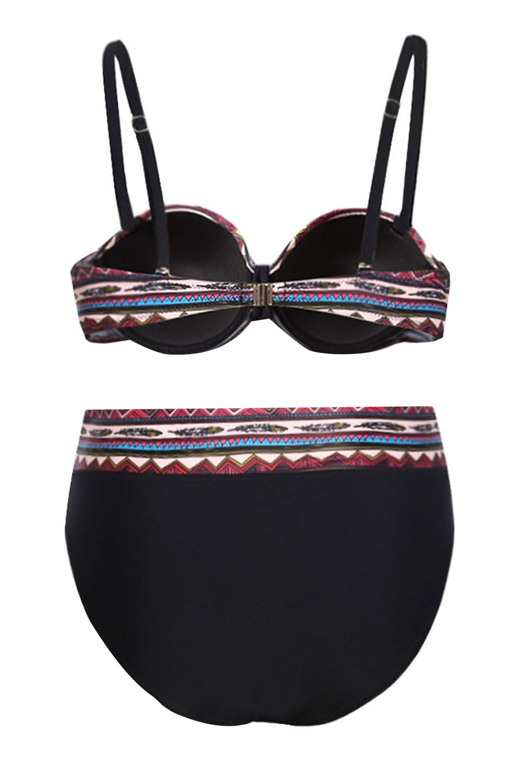 Red Retro Print Bikini Swimsuit