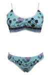 Green Gypsy Bohemian Print Balconette Bikini Swimsuit