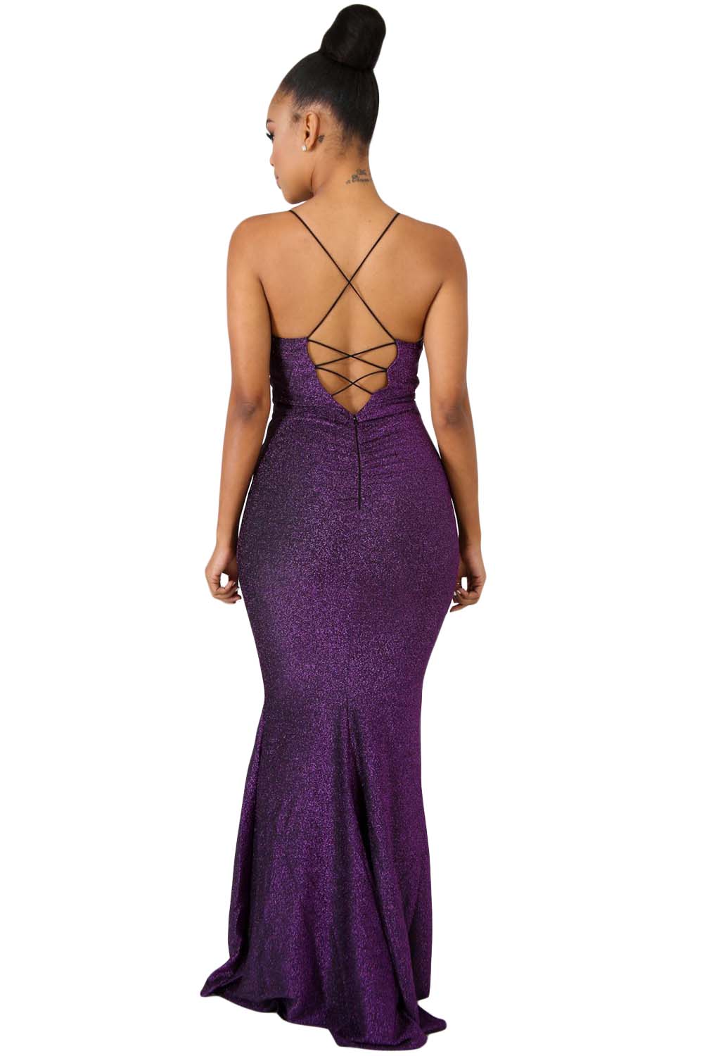 Purple Shine Twist Maxi Dress