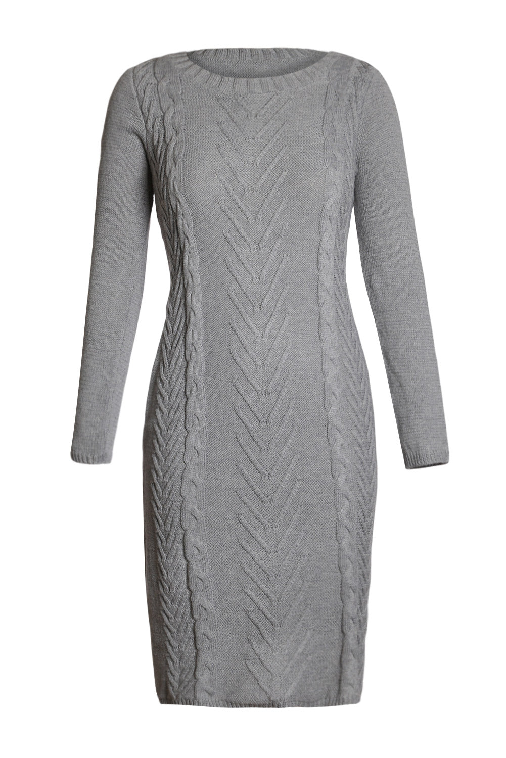 Gray Women’s Hand Knitted Sweater Dress
