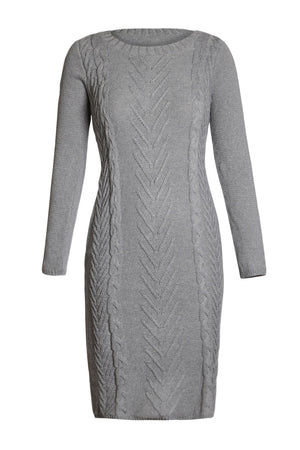 Gray Women’s Hand Knitted Sweater Dress