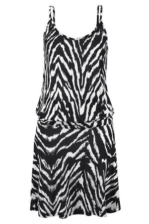 Black Trendy Print Summer Dress