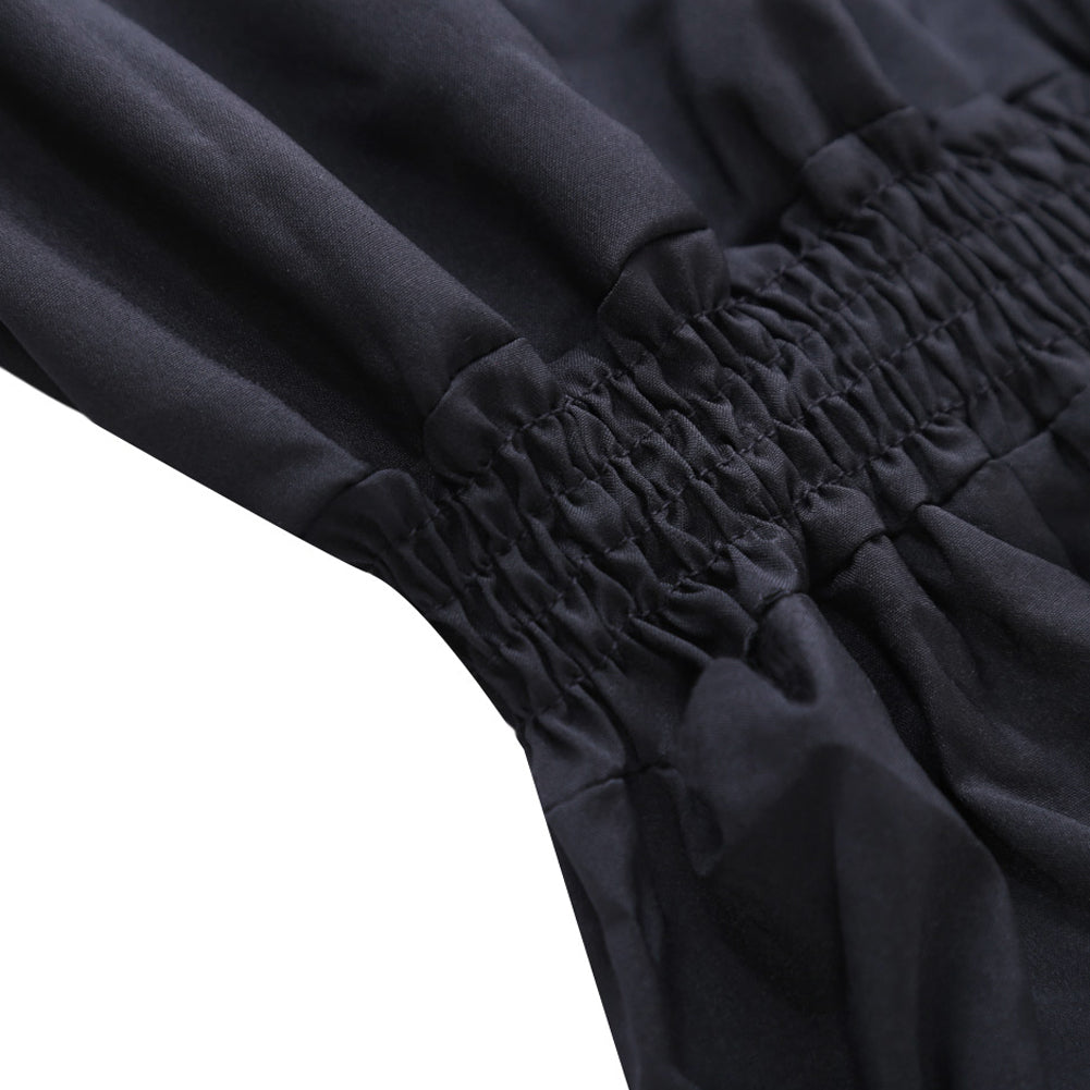 Black V Neck A-line Sundress